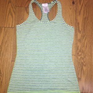 Ivivva gray and green striped KeepUrCool Racer